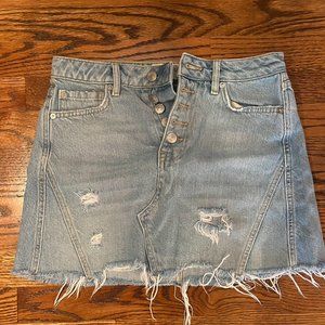 Free People Hallie Distressed Denim Skirt